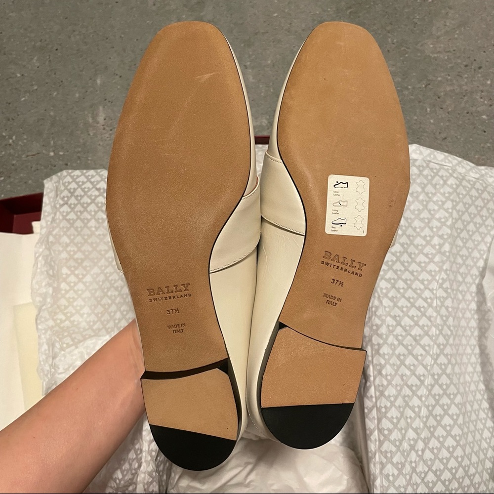 NIB Bally Lottie leather loafers white US7, EU37.5 - Picture 9 of 10